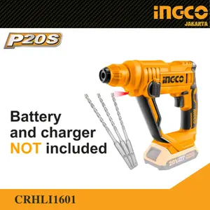 MESIN IMPACT DRIL BATERAI / ROTARY HAMMER CORDLESS 20V INGCO CRHLI1601