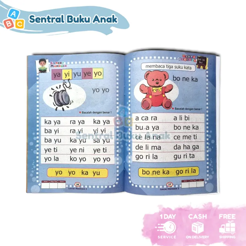Lancar Membaca Tanpa Mengeja Full Color (Jilid 1-6) - untuk PAUD TK 2