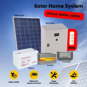 PAKET SHS SOLAR HOME SYSTEM PLTS OFF GRID MINI 150WP SOLAR PANEL - 960 WH