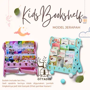 Ottadel Rak Buku dan Mainan Anak Susun Dua Model (4 / 3 Susun + Laci)