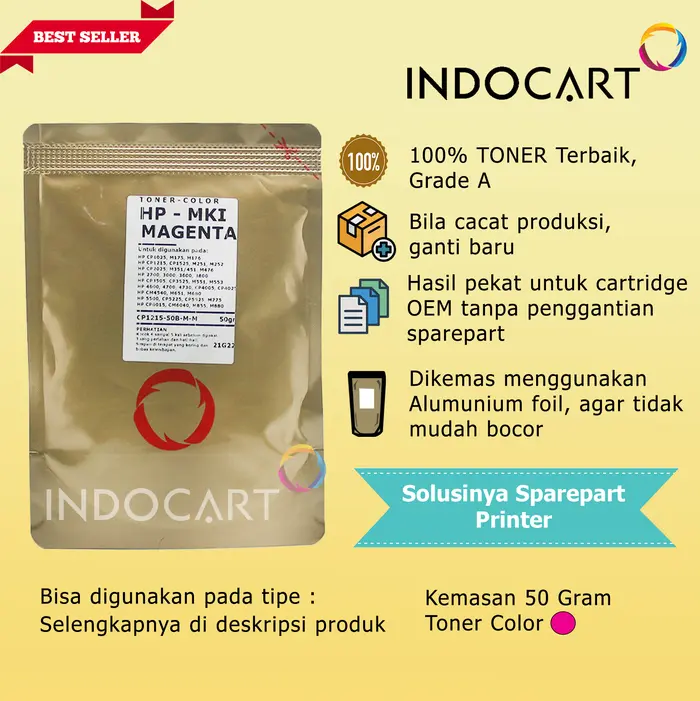 Gambar Toner Bubuk Refill Warna MKI Jepang HP Universal CP1215-CP6015 50gr - Black dari IndoCart HM2 Kota Administrasi Jakarta Pusat 4 Tokopedia