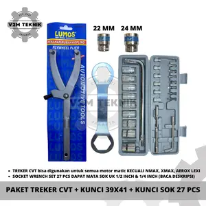 PAKET Treker CVT + Kunci 39 x 41 + Socket Wrench 27 Pcs + MATA 22 & 24