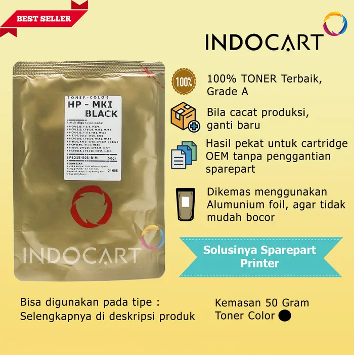 Gambar Toner Bubuk Refill Warna MKI Jepang HP Universal CP1215-CP6015 50gr - Black dari IndoCart HM2 Kota Administrasi Jakarta Pusat 2 Tokopedia