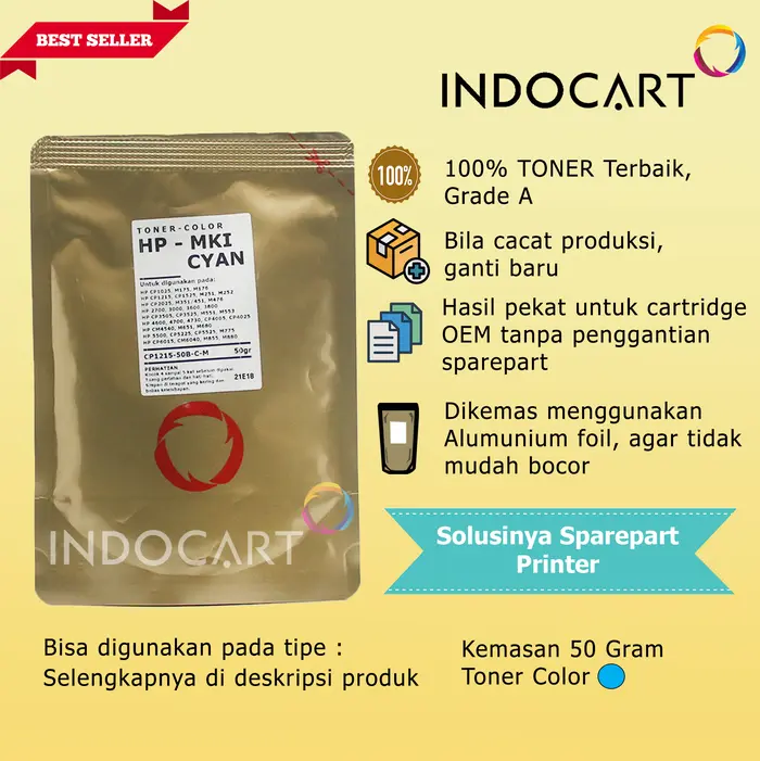 Gambar Toner Bubuk Refill Warna MKI Jepang HP Universal CP1215-CP6015 50gr - Black dari IndoCart HM2 Kota Administrasi Jakarta Pusat 3 Tokopedia