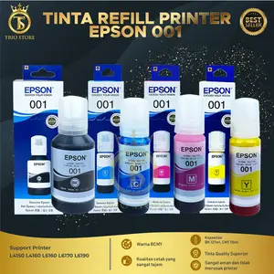 Tinta Epson 001 Refill  Warna Tajam Aman Buat Printer L1110 L3110 L3150 L3152 L3156 L3210 L3211 L3215 L3216 L3250 L3252 L4150 L4160 L4260 L4266 L5190 L6160 L6170 L6190 L6260 L6290 L14150