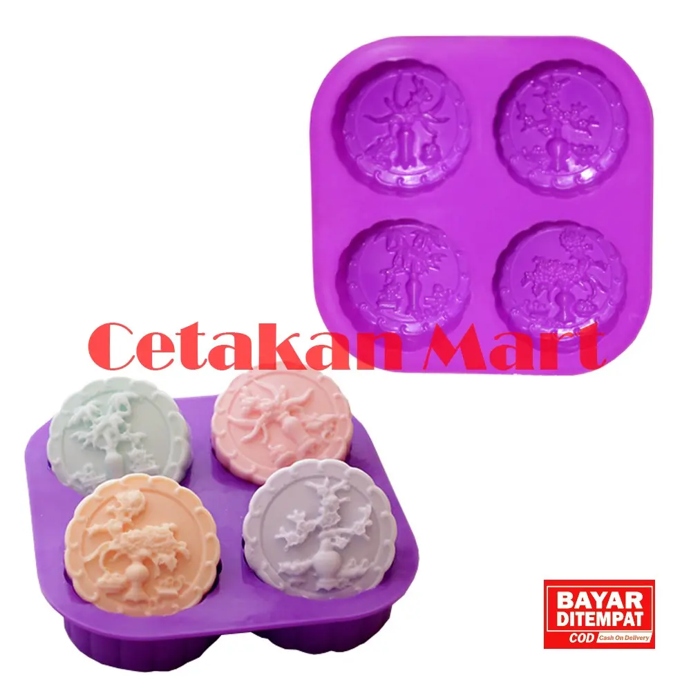 CM Cetakan Silikon Soap Sabun Candle Lilin Craft DIY Vase 4 Cavity