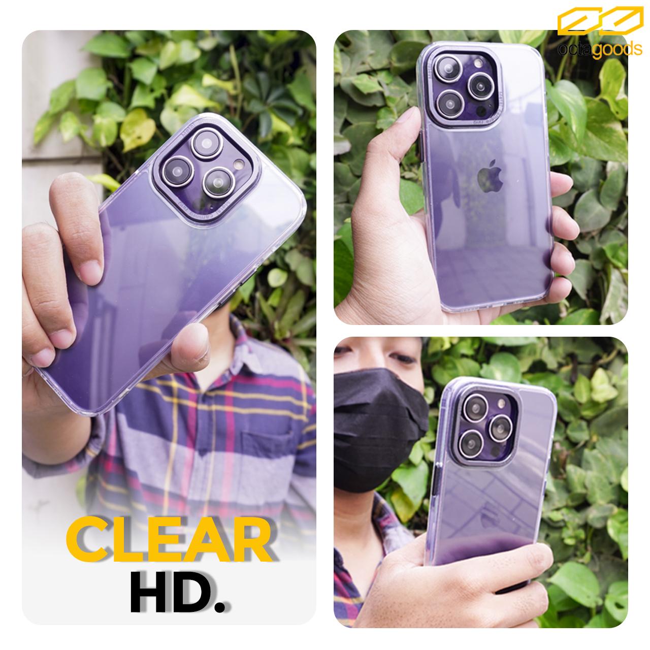 Octagoods iPhone 14 Plus Case Hybrid Camera Frame - Black Gray