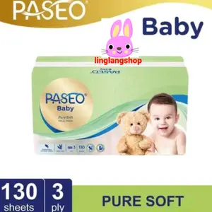 PASEO BABY PURE SOFT 130 S / 50 sheet tissue facial tisu kering Bayi