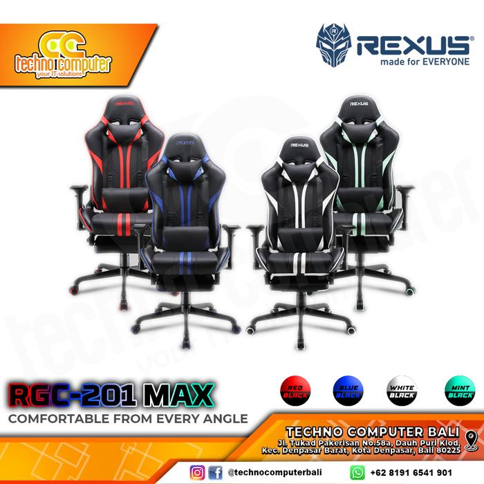 Gambar KURSI GAMING REXUS RGC-201 MAX GAMING CHAIR Footrest 4D Armrest dari Techno Computer Bali Kota Denpasar Tokopedia