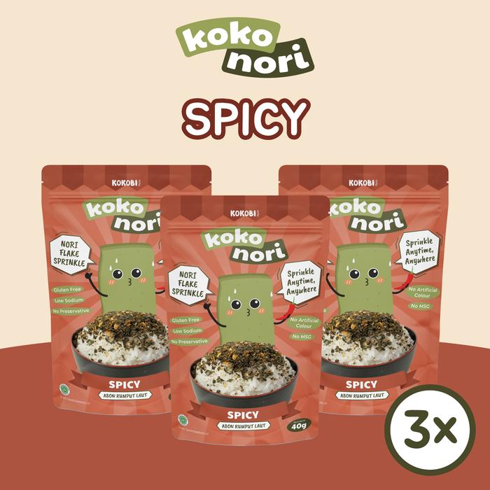 Gambar 3pcs KOKO NORI Abon Rumput Laut Tabur - SPICY Seaweed Flake KOKOBI dari Kokobi Indonesia Kota Tangerang Tokopedia