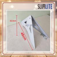 Gambar Standing Bracket / Bracket Kaki Slim Light Box - Neon Box Tipis - abu abu silver dari SLIMLITE Kota Surabaya 2 Tokopedia