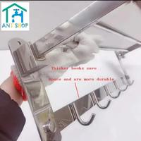 Gambar Rak handuk lipat stainless 5 susun F8831 / gantungan handuk - Hitam dari Dunia Acc shop Kota Administrasi Jakarta Utara 4 Tokopedia