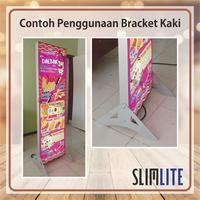 Gambar Standing Bracket / Bracket Kaki Slim Light Box - Neon Box Tipis - abu abu silver dari SLIMLITE Kota Surabaya 3 Tokopedia