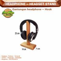 Gambar Gantungan headphone kayu headphone stand headset gaming hook hanger 04 - KAYU MAHONI dari CV. Sangkayu Kota Banjar 1 Tokopedia