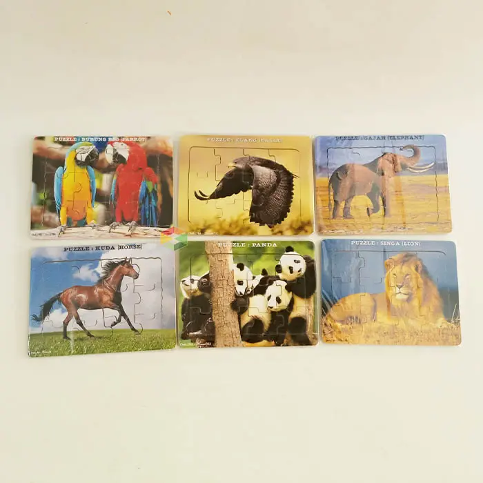 Puzzle Hewan Asli Pasel Kayu Murah Mainan Edukasi Anak 1