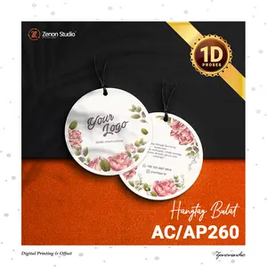 Hang Tag Bulat Hangtag Lingkaran Custom 260 gsm Full Colour