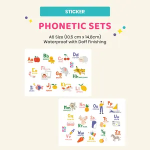 Phonetic Sticker Sheet - Sticker Alphabet untuk Belajar Membaca Anak