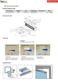 Gambar Paket Aksesoris Akses Kontrol Pintu -Magnetic Lock 180 -Bracket ZL-180 dari Fingerspot Surabaya Barat Kota Surabaya 3 Tokopedia