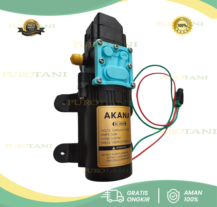Gambar Dinamo Pompa Air DC 12V 5A 120psi Akana Mesin Minum Kangen 8.5 Bar dari PUROTANI.ID Kab. Purworejo Tokopedia