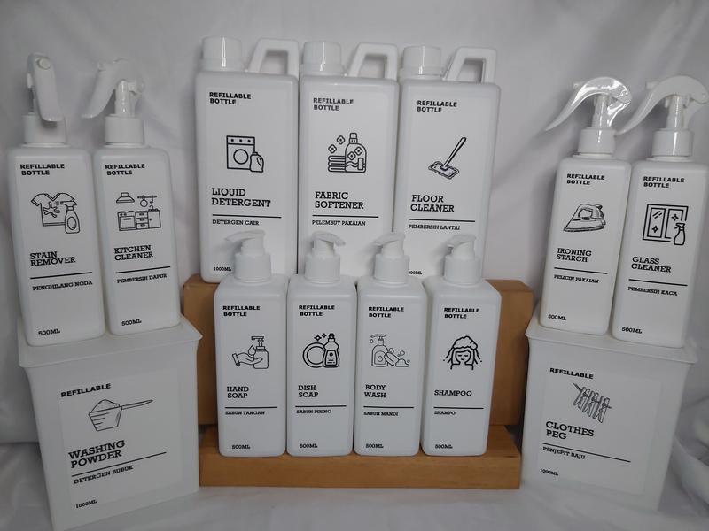 TEMPAT LAUNDRY AESTHETIC/WHITE SERIES/TEMPAT DETERJEN/BOTOL REFIL 1