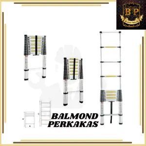 Tangga LIPAT Teleskopik Telescopic 3.8 m Single Mollar ALUMUNIUM