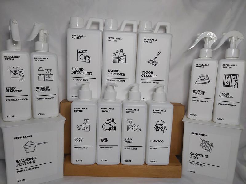 TEMPAT LAUNDRY AESTHETIC/WHITE SERIES/TEMPAT DETERJEN/BOTOL REFIL 0