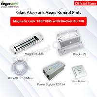 Gambar Paket Aksesoris Akses Kontrol Pintu -Magnetic Lock 180 -Bracket ZL-180 dari Fingerspot Surabaya Barat Kota Surabaya 1 Tokopedia