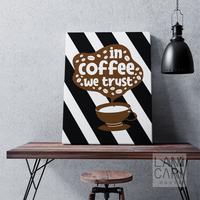 Gambar Dekorasi In Coffee We Trust Cafe Shop Frameless Vintage Retro Dinding - Double Tape, Medium dari LANCARI Kota Administrasi Jakarta Pusat 2 Tokopedia