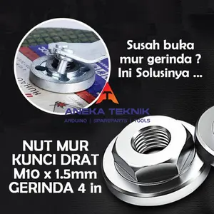 Nut Mur Kunci Drat M10 x 1.5mm Gerinda 4 In
