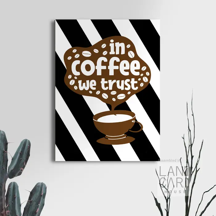 Gambar Dekorasi In Coffee We Trust Cafe Shop Frameless Vintage Retro Dinding - Double Tape, Medium dari LANCARI Kota Administrasi Jakarta Pusat 4 Tokopedia