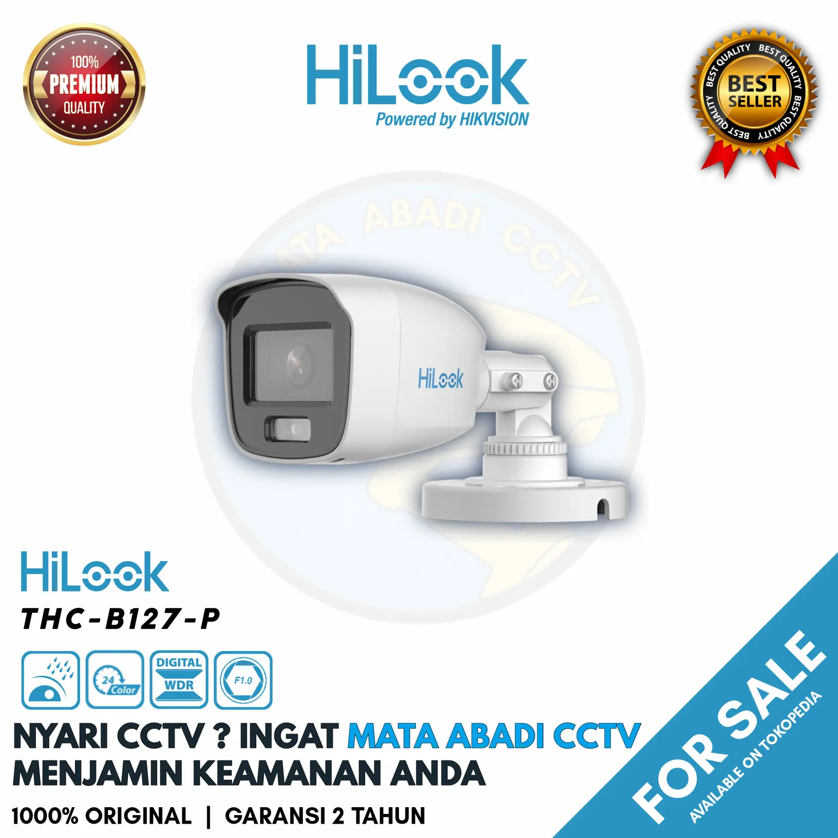 Camera CCTV Hilook THC-B127-P ColorVu Bullet Outdoor 2MP