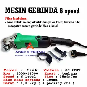 Mesin Gerinda 6 Kecepatan / 6 Speed AC 220V 600W