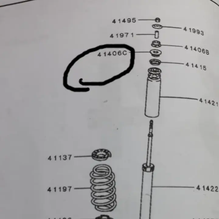 karet support shock belakang bawah mirage 1