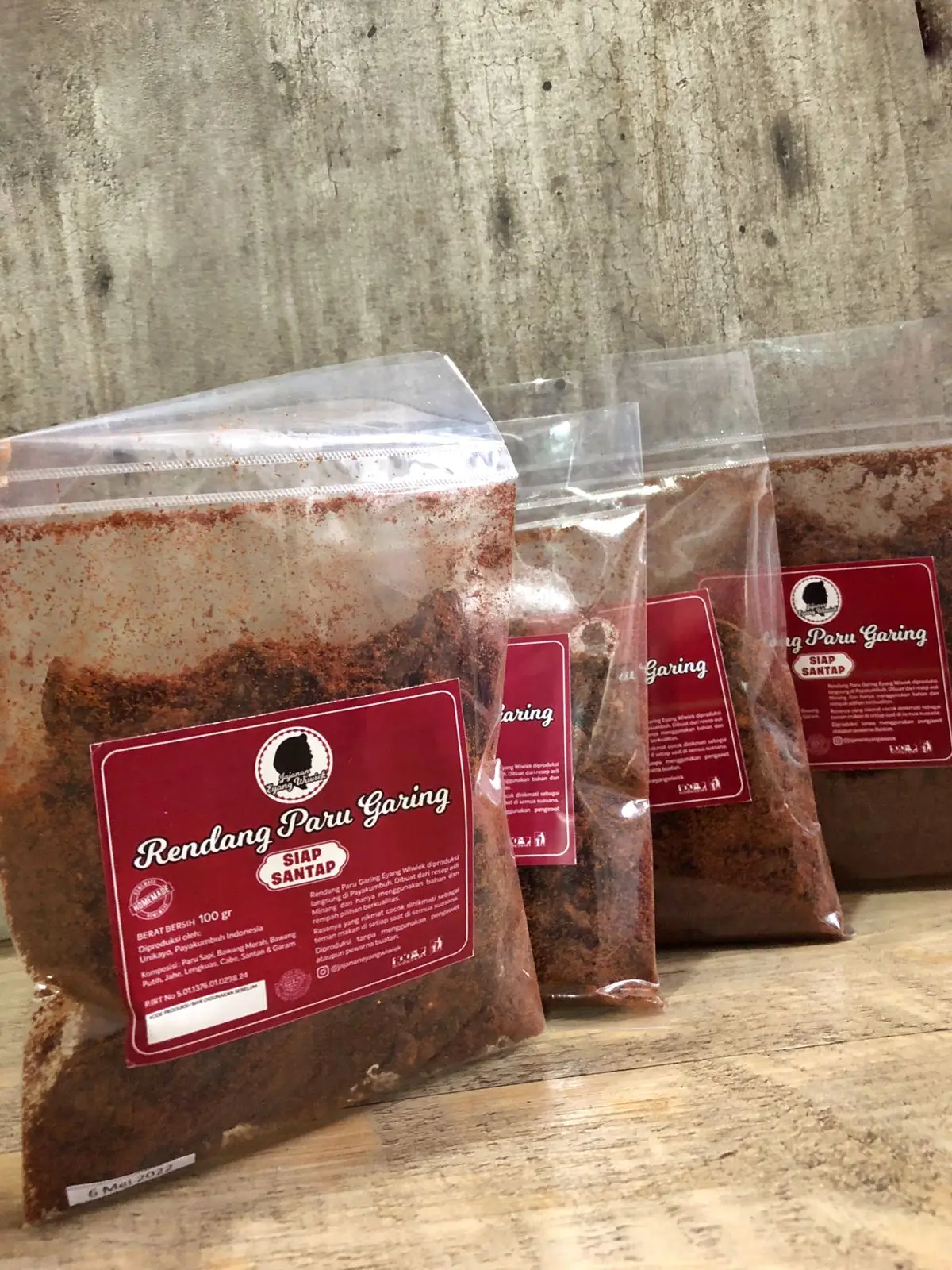 Rendang Paru Kering Garing Siap Saji Cap Jajanan Eyang WIwiek - 100gr