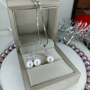 perhiasan set mutiara tawar super asli lombok original