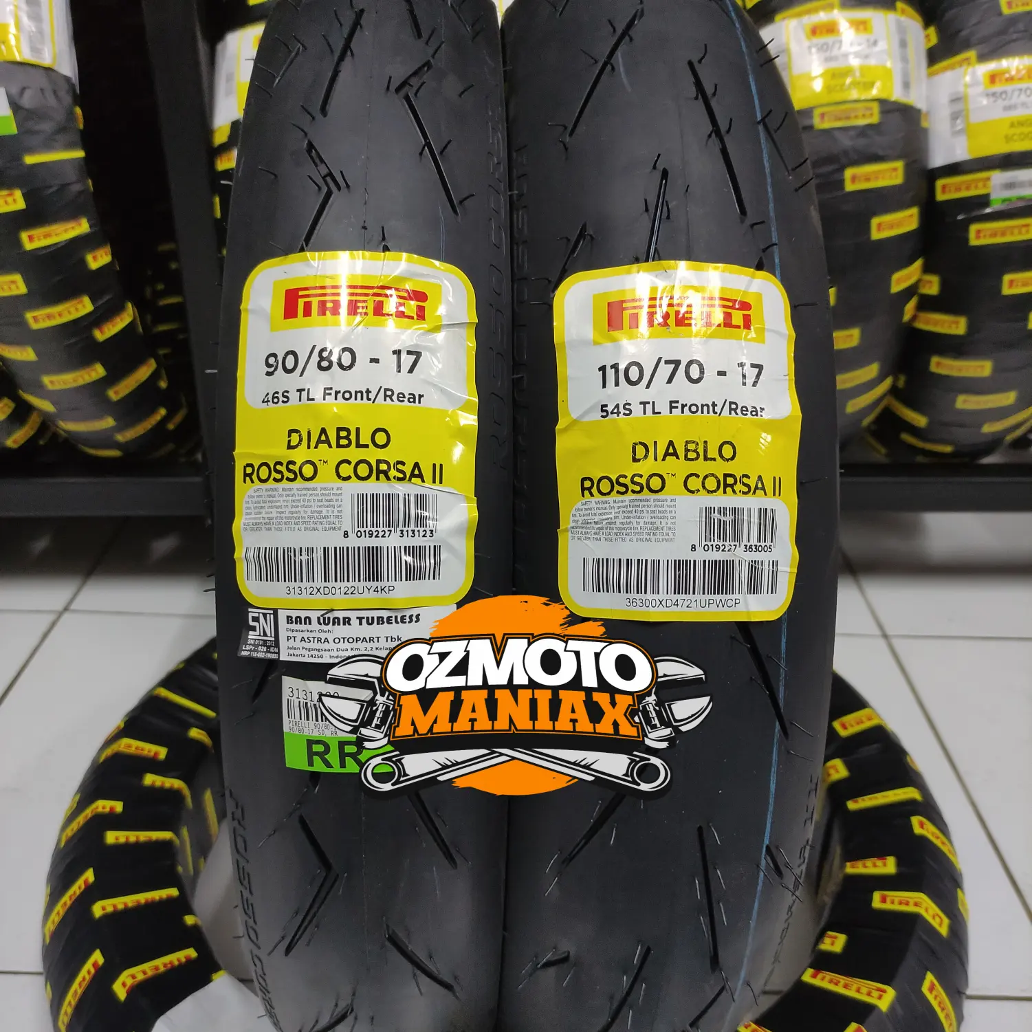 Paket Ban Pirelli Diablo Rosso Corsa 2 II 90/80-17 & 110/70-17