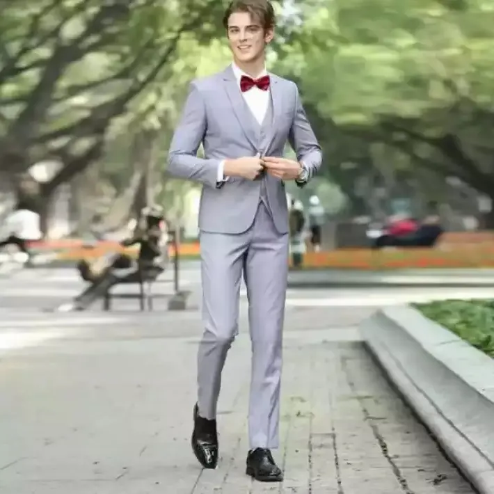 Setelan Jas Pria - Jas Formal - Jas Silver  - Jas dan Celana - blazer pria abu silver - jas big size