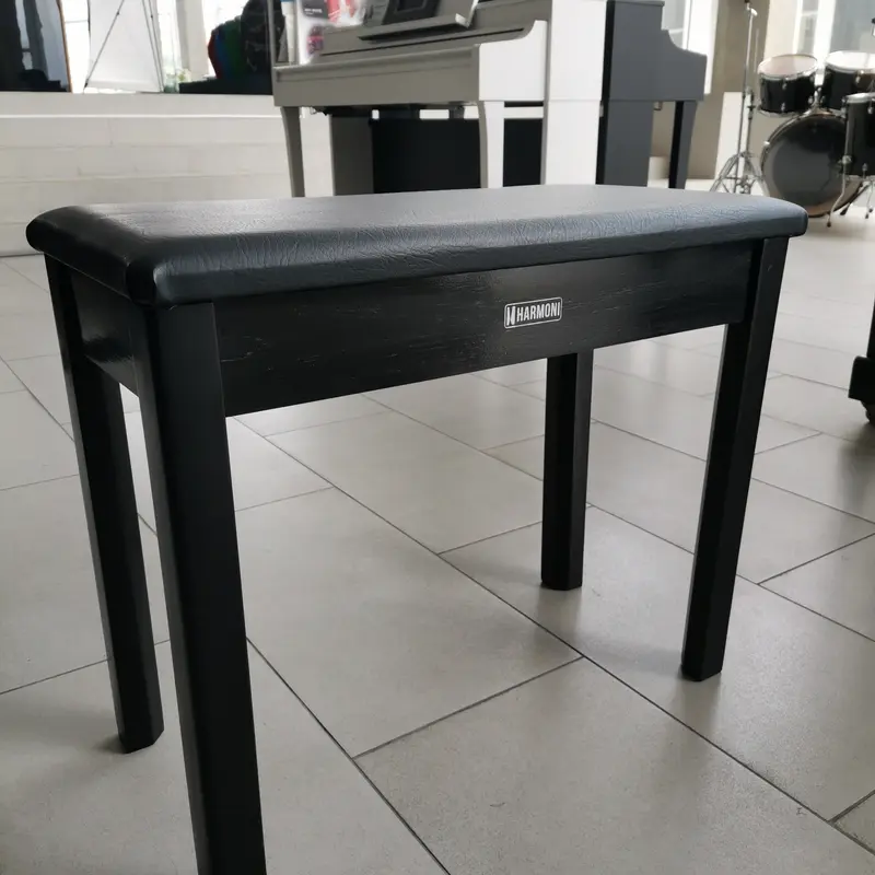 Harmoni Bench Kursi Piano Keyboard Kayu Solid Wood / Hitam Black 3