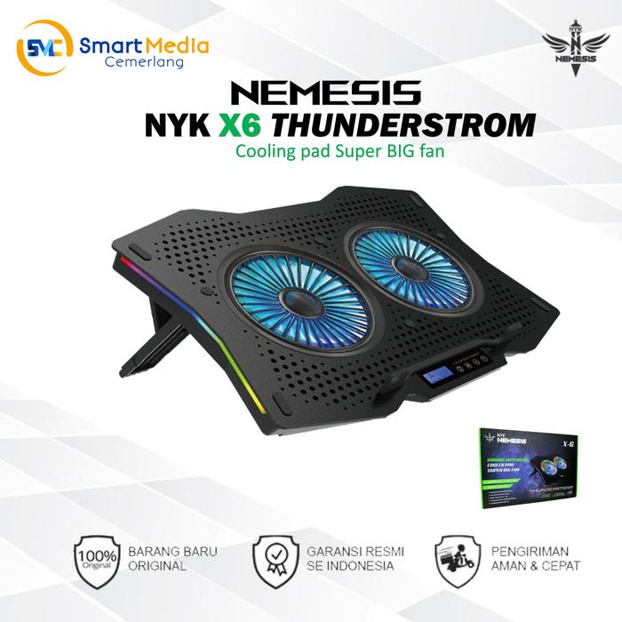 Gambar Cooling Pad Fan Gaming NYK NEMESIS X6|X6 THUNDERSTROM Cooling pad RGB dari Smart Media Computer Kota Makassar Tokopedia