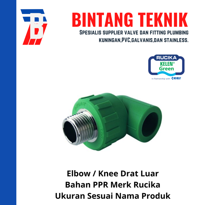 Jual Elbow Drat Luar PPR Pipa 1/2" inch (20 mm) x Dr…