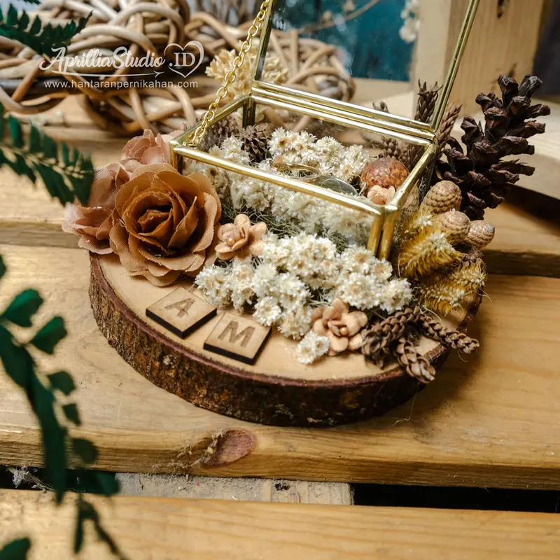 RING BOX | KOTAK CINCIN RUSTIC RACTANGLE 4