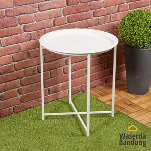 Meja Teras / Meja Ngopi / Meja Bulat Dengan Baki Dengan Pilihan Warna