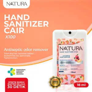Natura Hand Sanitizer X-100 Cair 18 ml POCKET Peach Antiseptik Spray