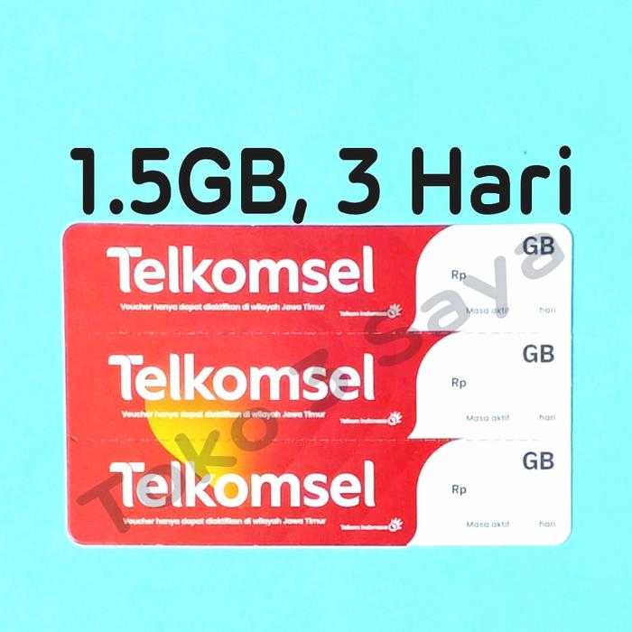 Gambar Voucher Kuota Data Telkomsel 1.5GB, 3 Hari dari Toko 3 Saya Kota Surabaya Tokopedia