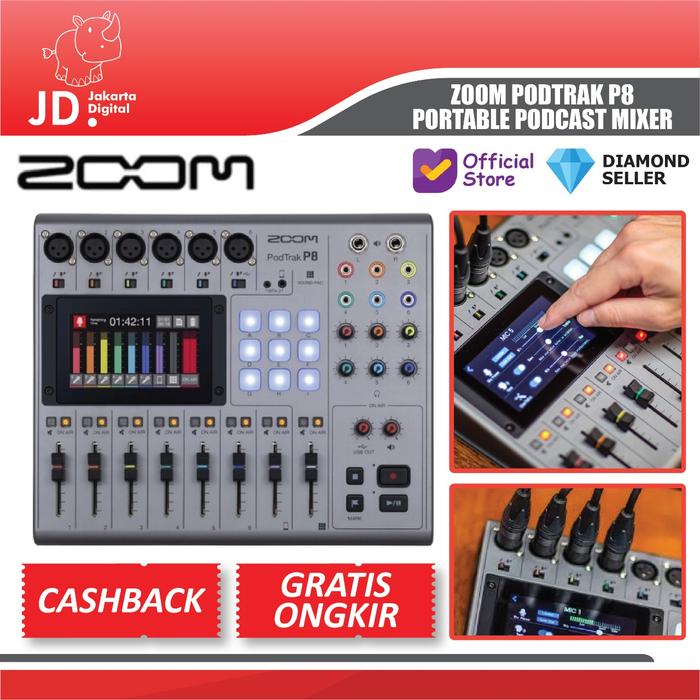 Gambar ZOOM PodTrak P8 Portable Podcast Mixer - Multitrack Podcast Recorder dari Jakarta Digital 8 Kota Administrasi Jakarta Pusat Tokopedia