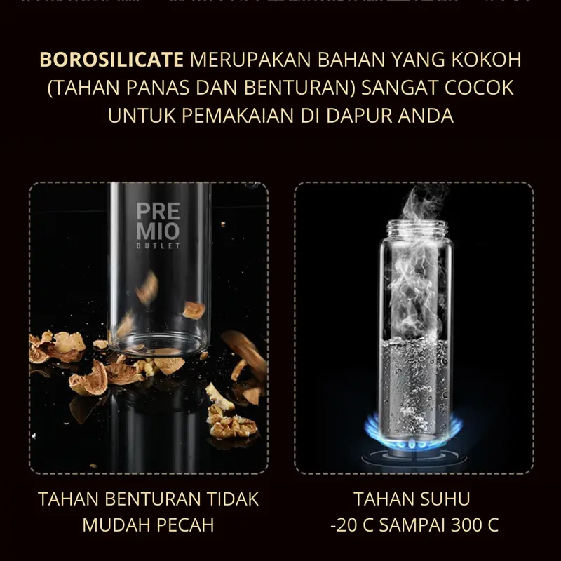 PREMIO Botol Tempat Minyak Goreng Bekas Kecap Saos Oil Bottle Kaca 2