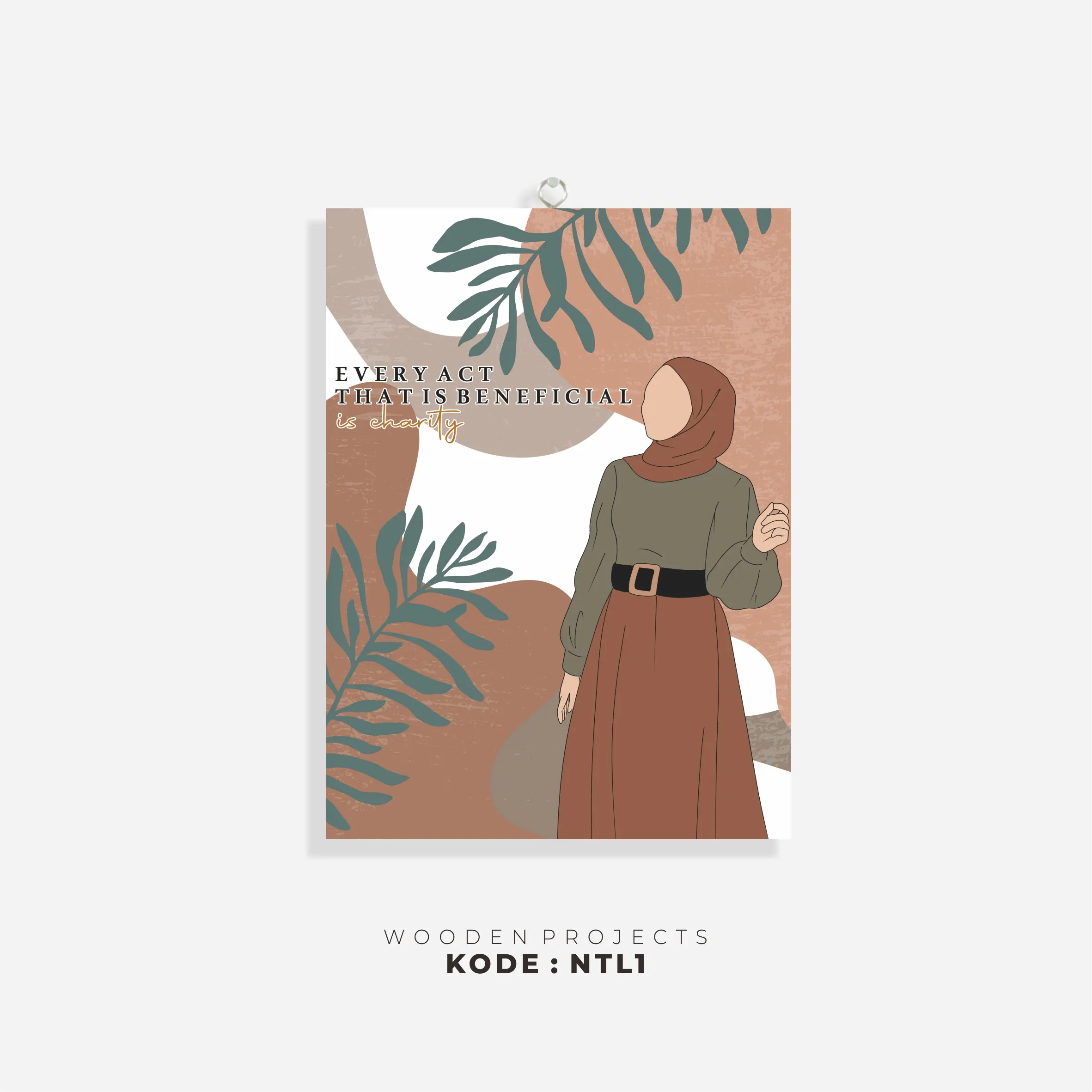 Wooden Projects Pajangan dinding kamar Quote Islamic Hijab Nordic- NTL