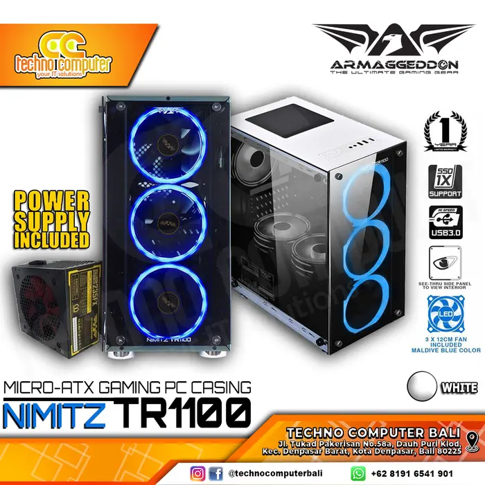 Gambar Armaggeddon Nimitz TR1100+ With 3FAN Ring + PSU Voltron 235FX-470 Watt dari Techno Computer Bali Kota Denpasar 5 Tokopedia