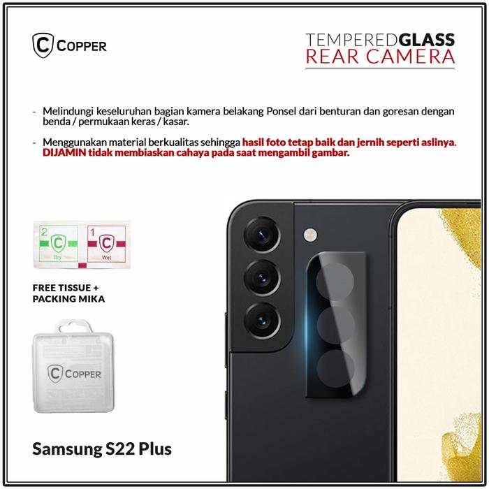 Gambar COPPER Tempered Glass Kamera Full Black - kompatibel untuk Samsung S22 Plus dari Copper Samarinda Official Kota Samarinda Tokopedia
