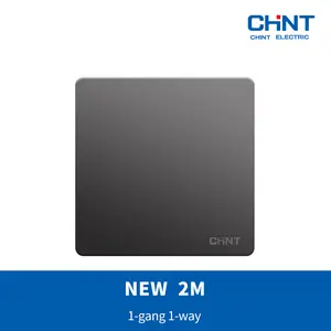 CHINT NEW2M - GRAY BLACK SERIES Saklar 1-gang 1-way 10AX 250VG untuk Kebutuhan Rumah Tangga dan Industri